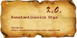 Konstantinovics Olga névjegykártya