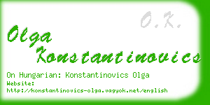 olga konstantinovics business card